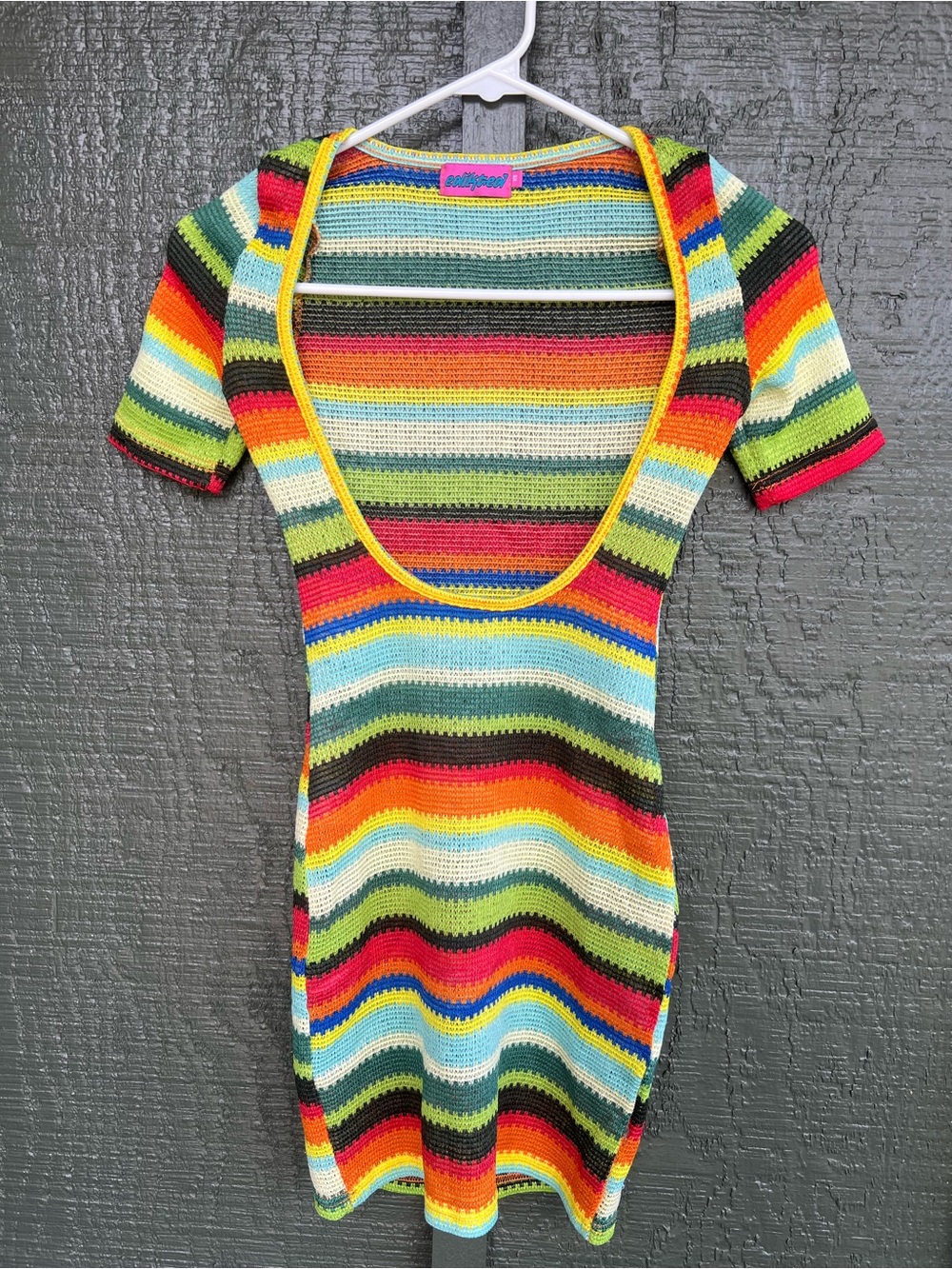 Edikted Multicolor Knit Stripes Dress XS Stretchy and Flattering